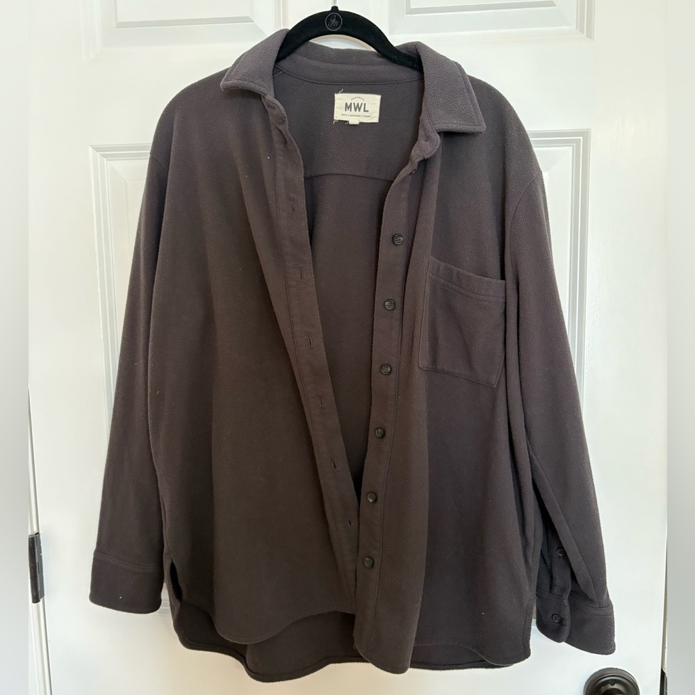 Madewell Black Flannel Button Down Shirt | Size M